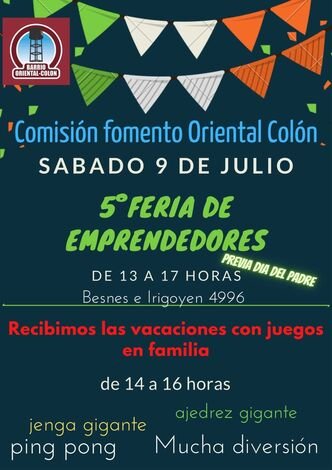 afiche feria de emprendedores oriental colon