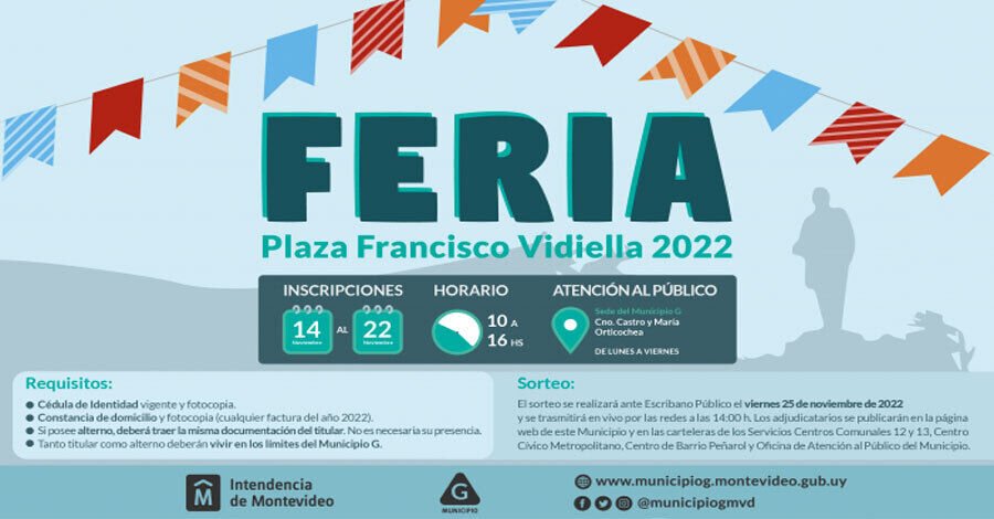 Inscripciones para la feria de Plaza Vidiella 2022-2023