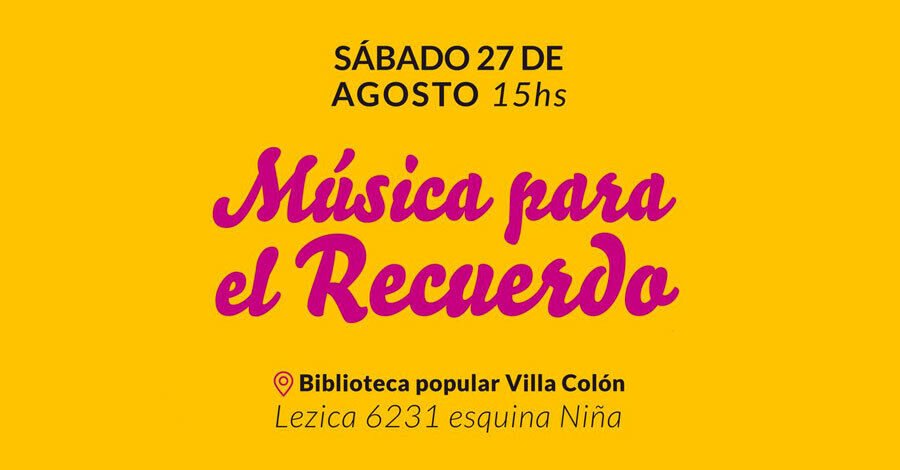 Música para el recuerdo en la Biblioteca Villa Colón