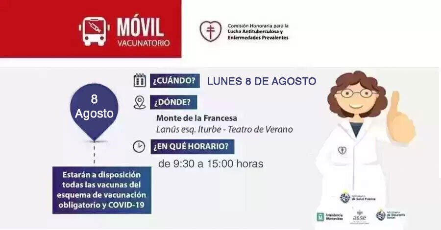Vacunatorio móvil en el Teatro de Verano de Colón 8 de agosto 2022