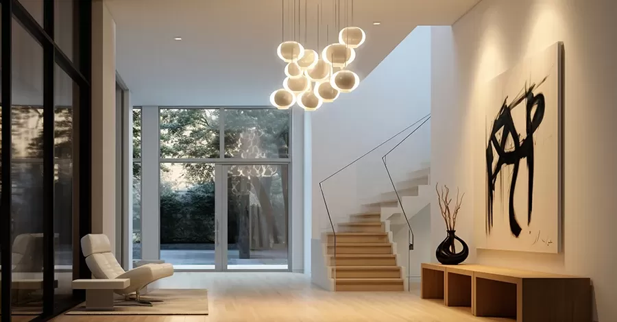 habitación con diseño de iluminación