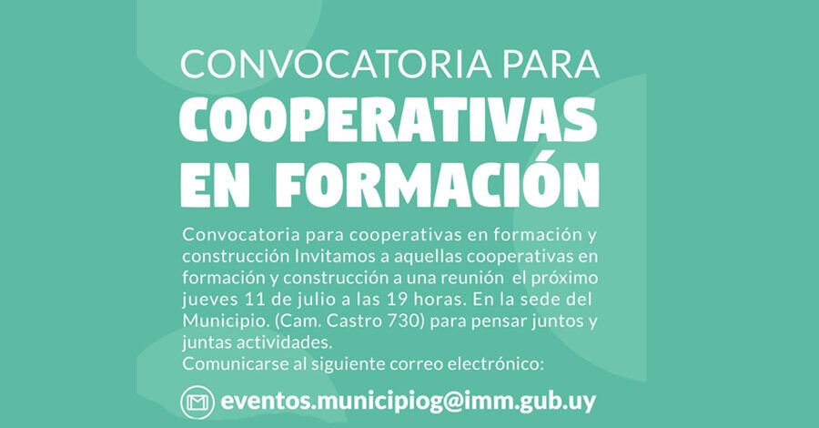 Convocatoria para Cooperativas en Formación y Construcción