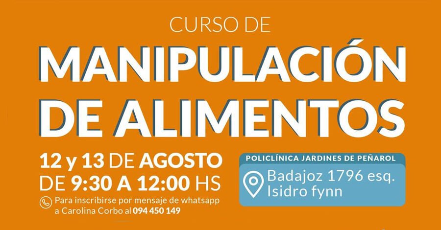 Curso de manipulación de alimentos en la Policlínica Jardines de Peñarol