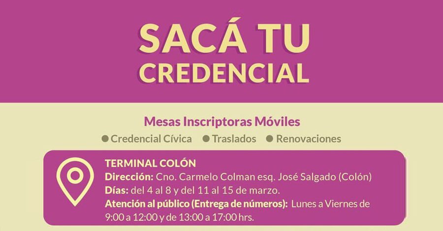 Sacá tu credencial en al Terminal Colón