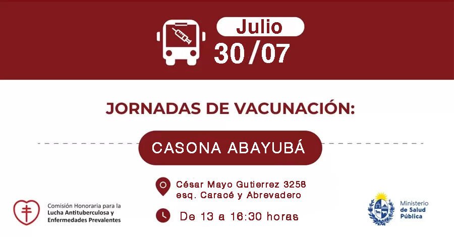 Vacunatorio móvil en la Casona Abayubá