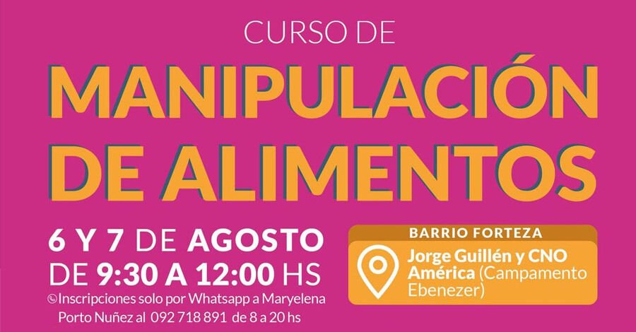 Curso de manipulación de alimentos en Barrio Forteza