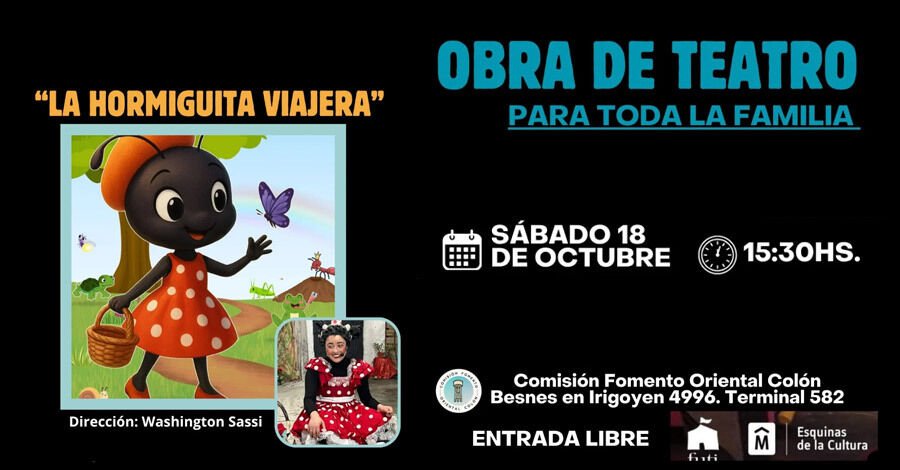 Obra de teatro para toda la familia en la Comisión Fomento Oriental Colón