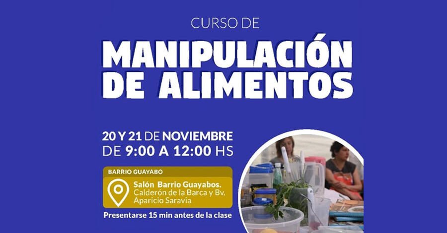 Curso de Manipulación de Alimentos en el Salón Barrio Guayabos