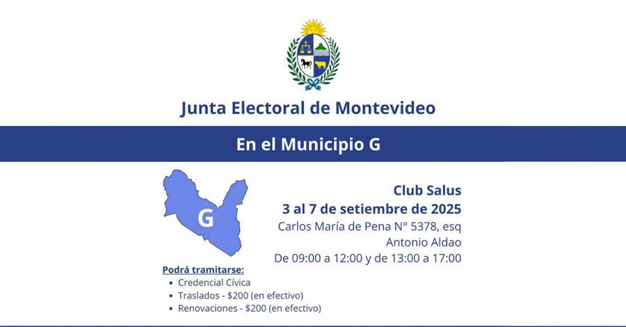Oficina móvil de la Junta Electoral de Montevideo en el Club Salus