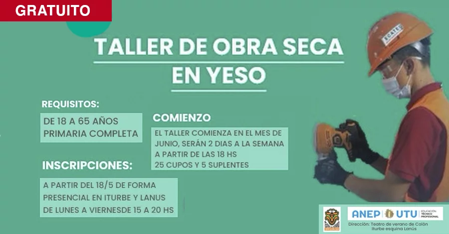 Taller de obra seca y yeso en el teatro de verano de colon