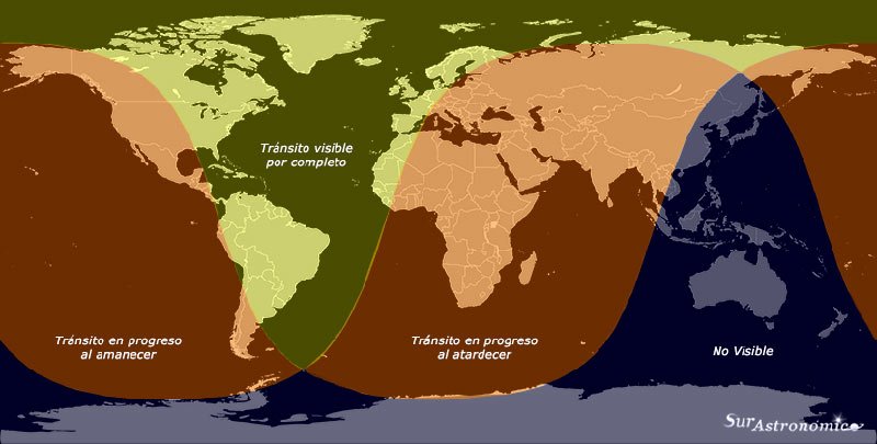 transito de mercurio 2016 mapa