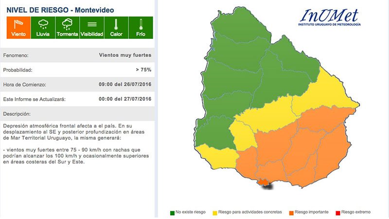 alerta naranja inumet julio26 2016